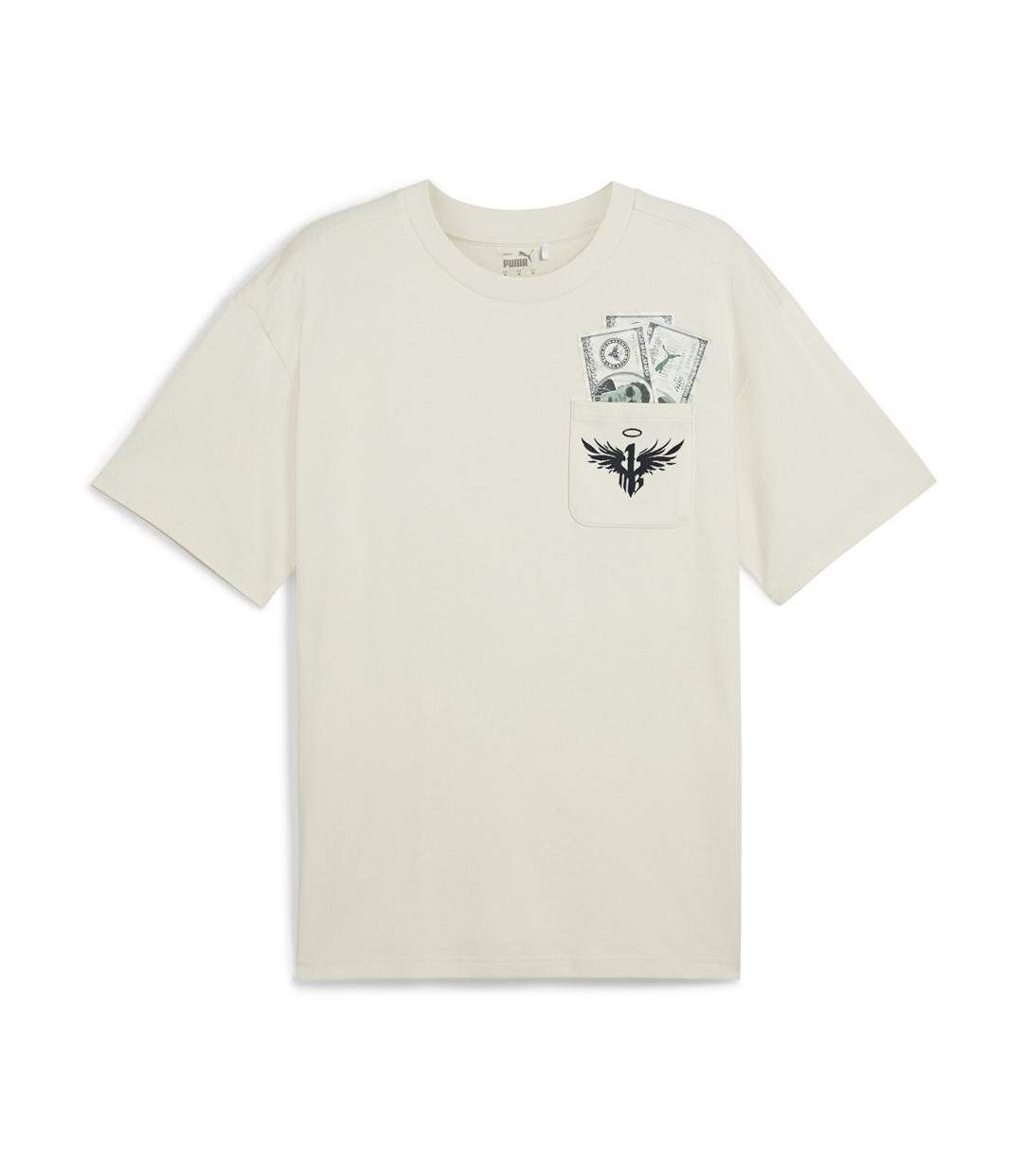 T-Shirt beige homme puma melo-1