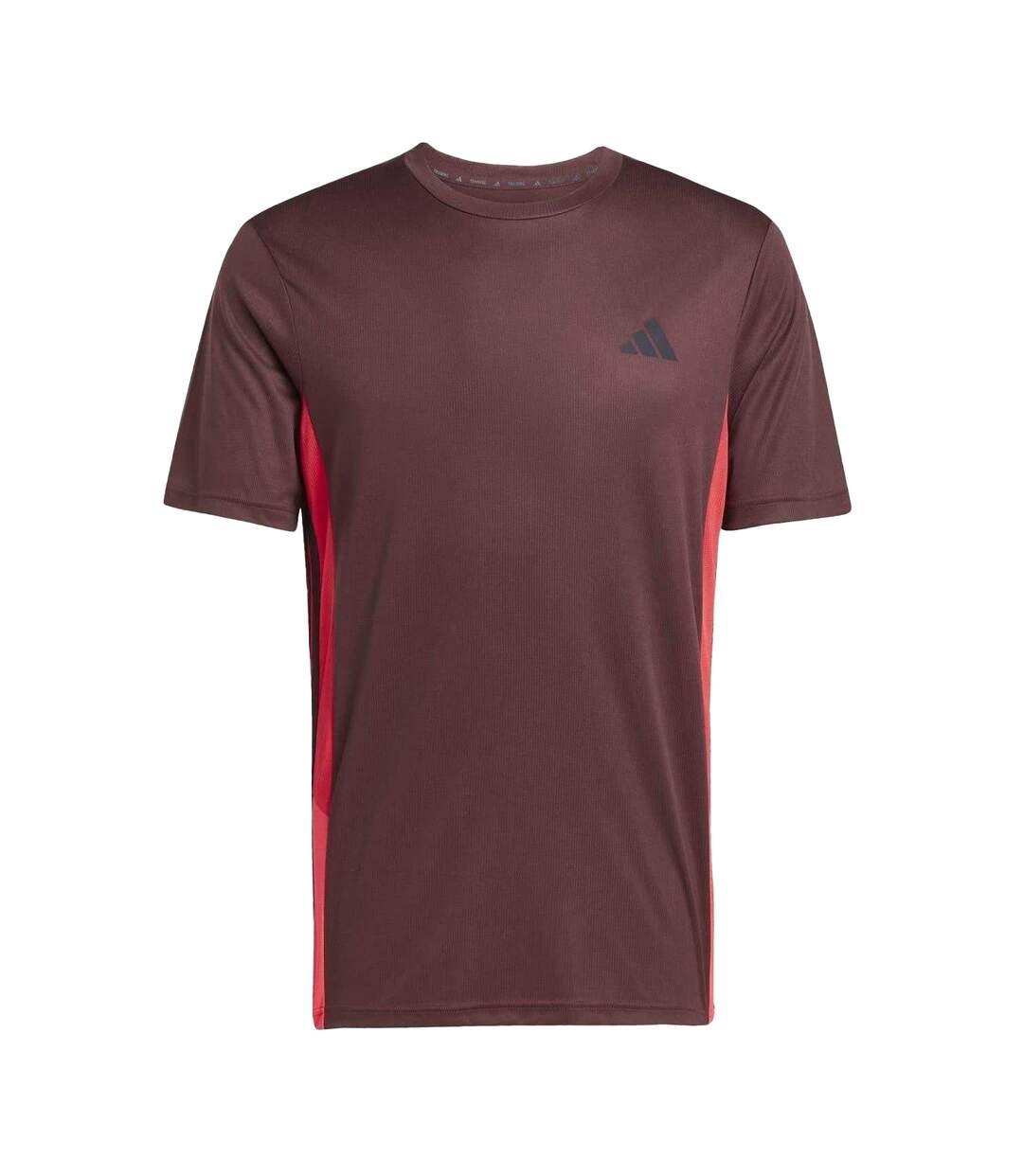 Mens Colour Block Regular Training T-shirt Ruby Red Adidas-2