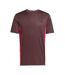 Mens Colour Block Regular Training T-shirt Ruby Red Adidas-2