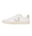 Womens/ladies Recife Leather Touch Fastening Court Trainers White Natural Veja-3