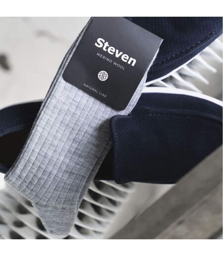 Steven - 1 Paire Homme Chaussettes Laine Mérinos Sans Elastique Chaudes