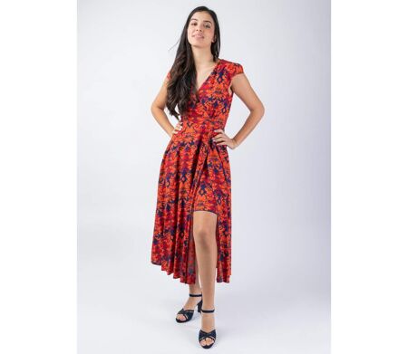 Robe mi-longue chic LOLITA coupe féminine élégante Coton Du Monde