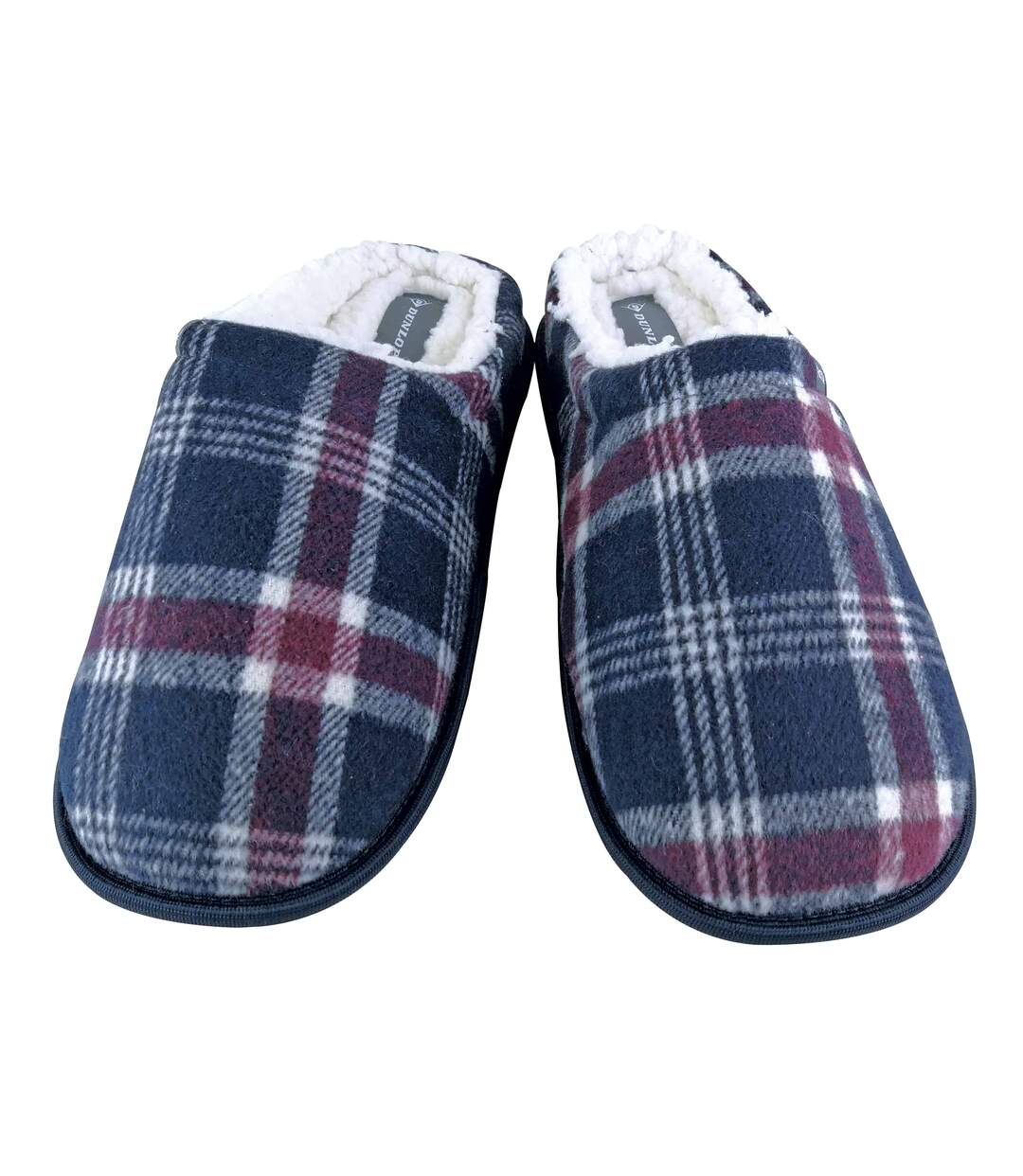 Pantoufles Mule Homme Doublé Polaire avec Tartan