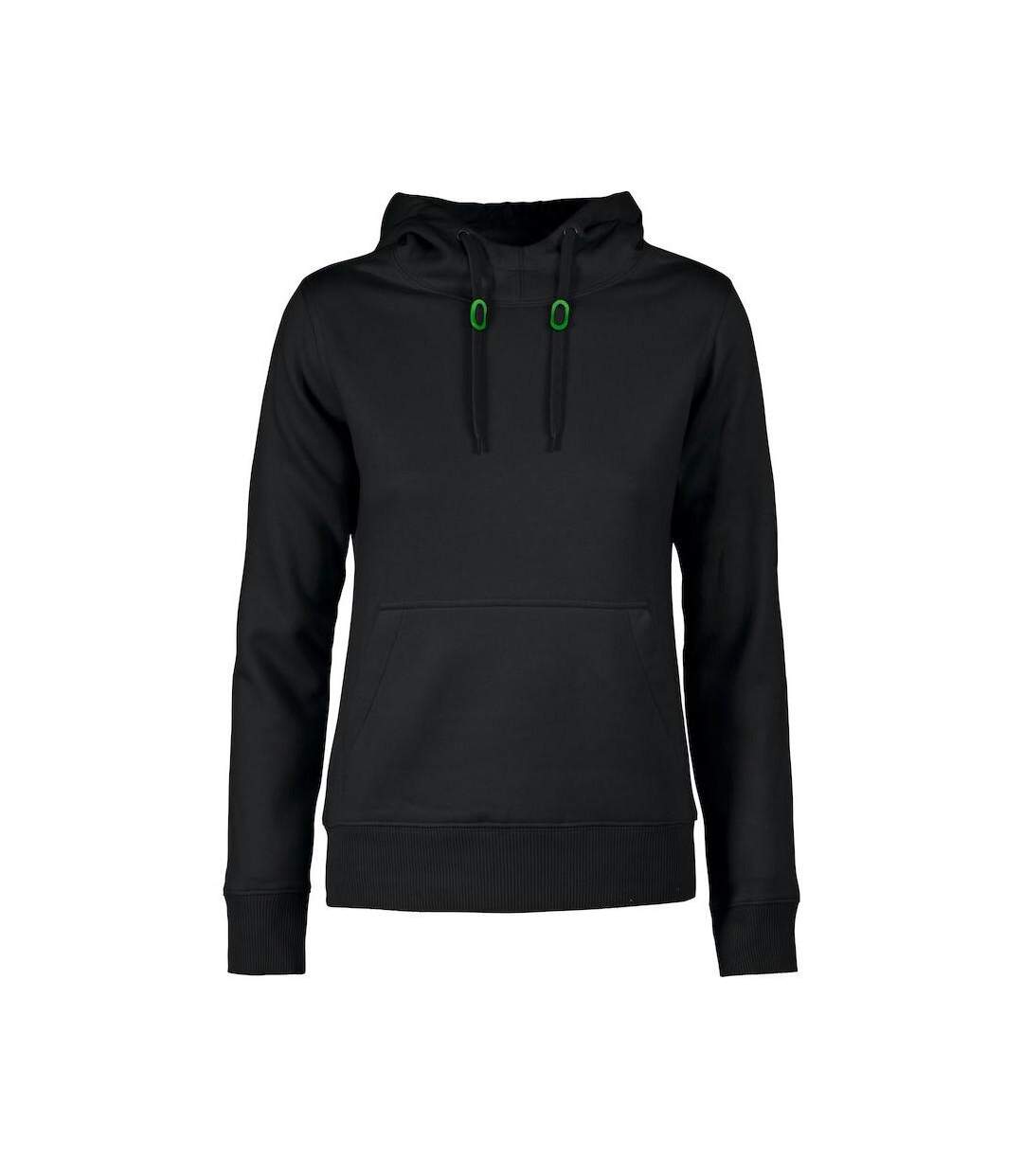 Womens/ladies Fastpitch Hoodie Black Printer-1