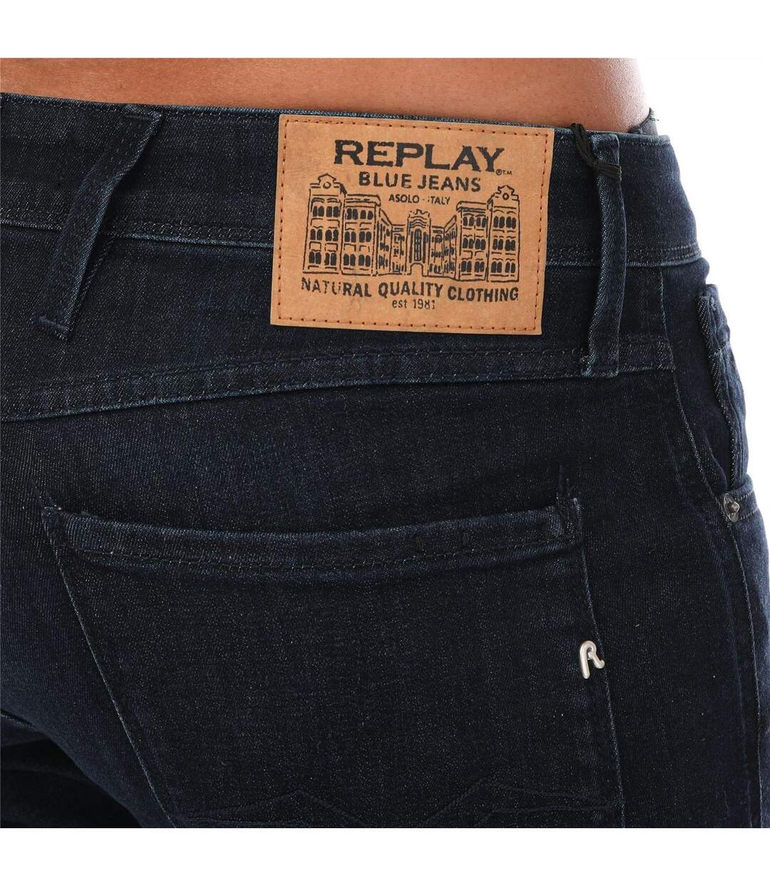 Mens Anbass Stretch Slim Jeans Dark Blue Replay-3