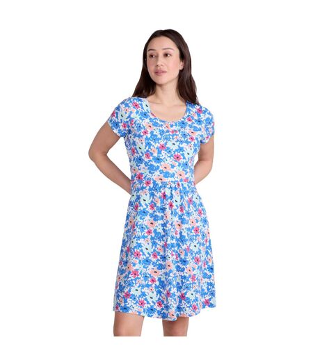 Womens/ladies orchid floral uv dress bright blue Mountain Warehouse