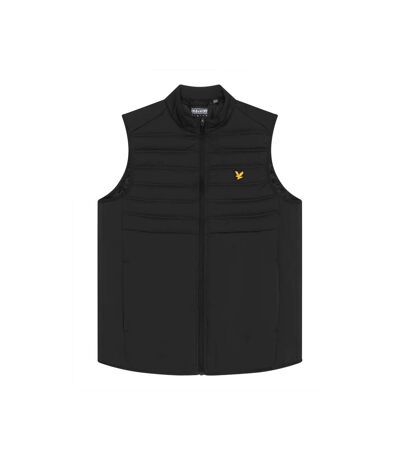 Mens double baffle hybrid vest jet black Lyle & Scott