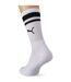 Pack of 2  Unisex adult heritage stripe crew socks  white/black Puma-2