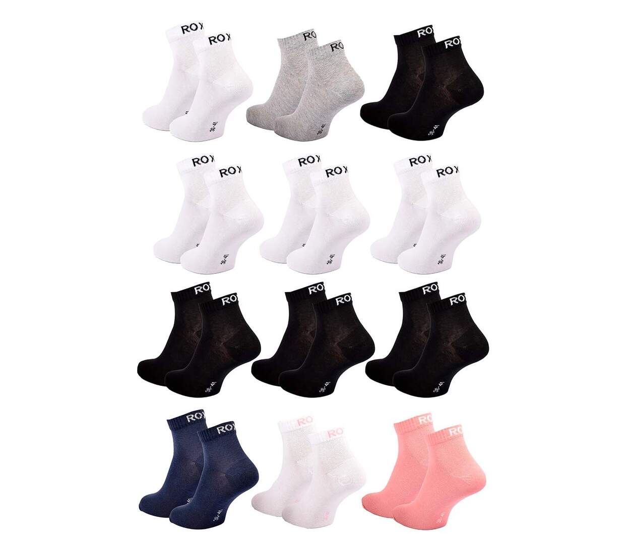 Chaussettes ROXY QUARTER Pack de 12 Paires MULTI62QR-3