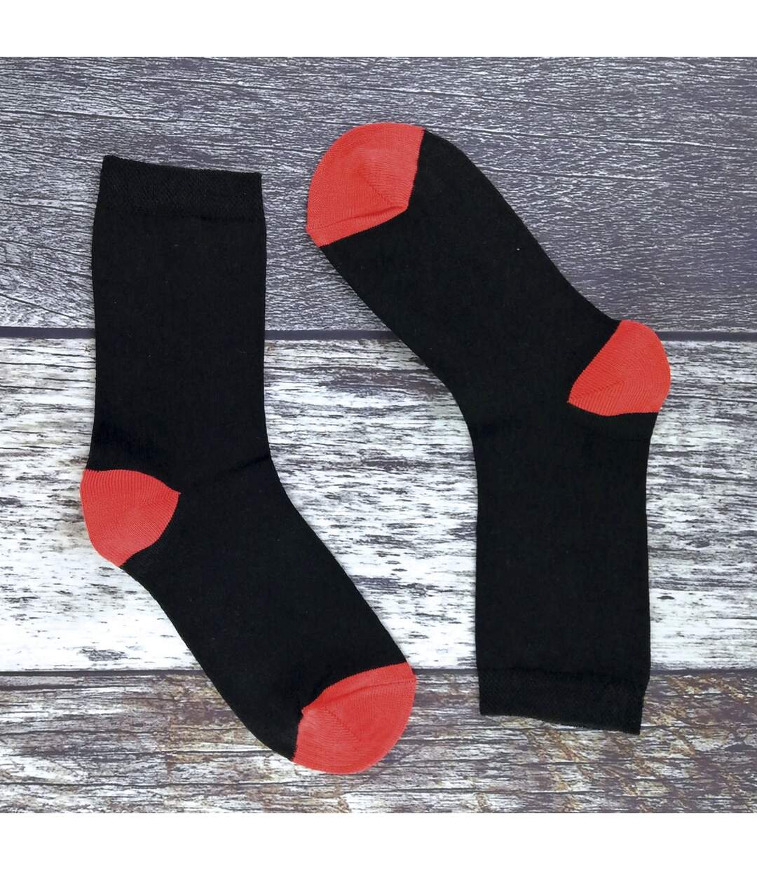 5 Pack Ladies Soft Top Cotton Rich Socks with Coloured Heel & Toe-4