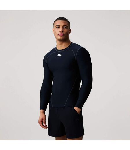 Mens Long-sleeved Base Layer Top Black White Canterbury