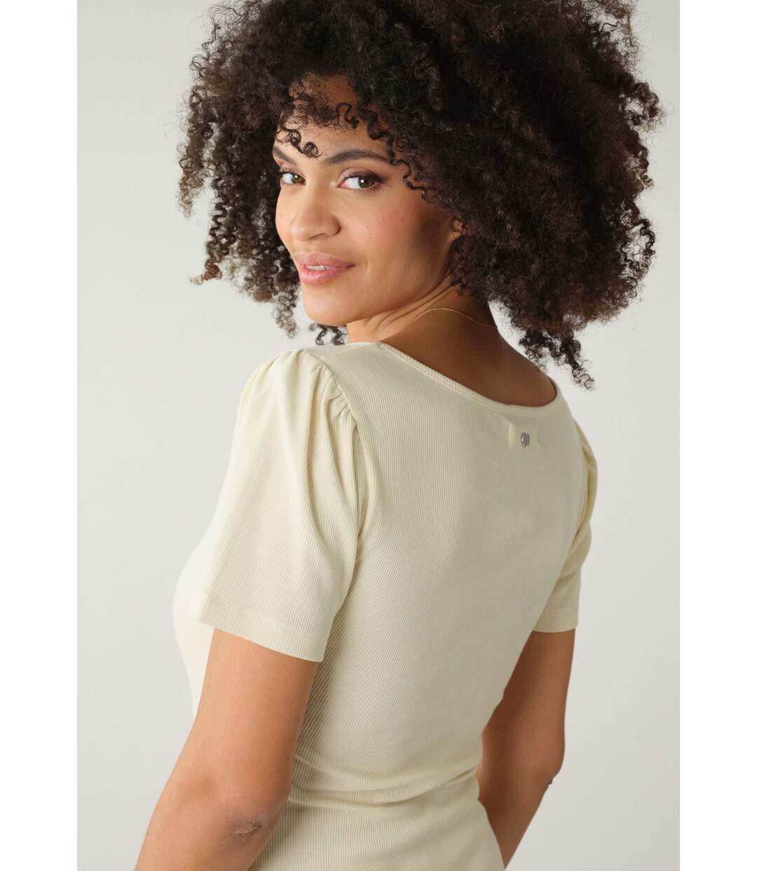 T-shirt en maille cotelée pour femme KERINE-4