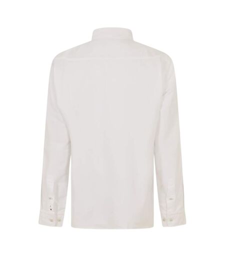 Mens Long-sleeved Button-down Shirt White Boss