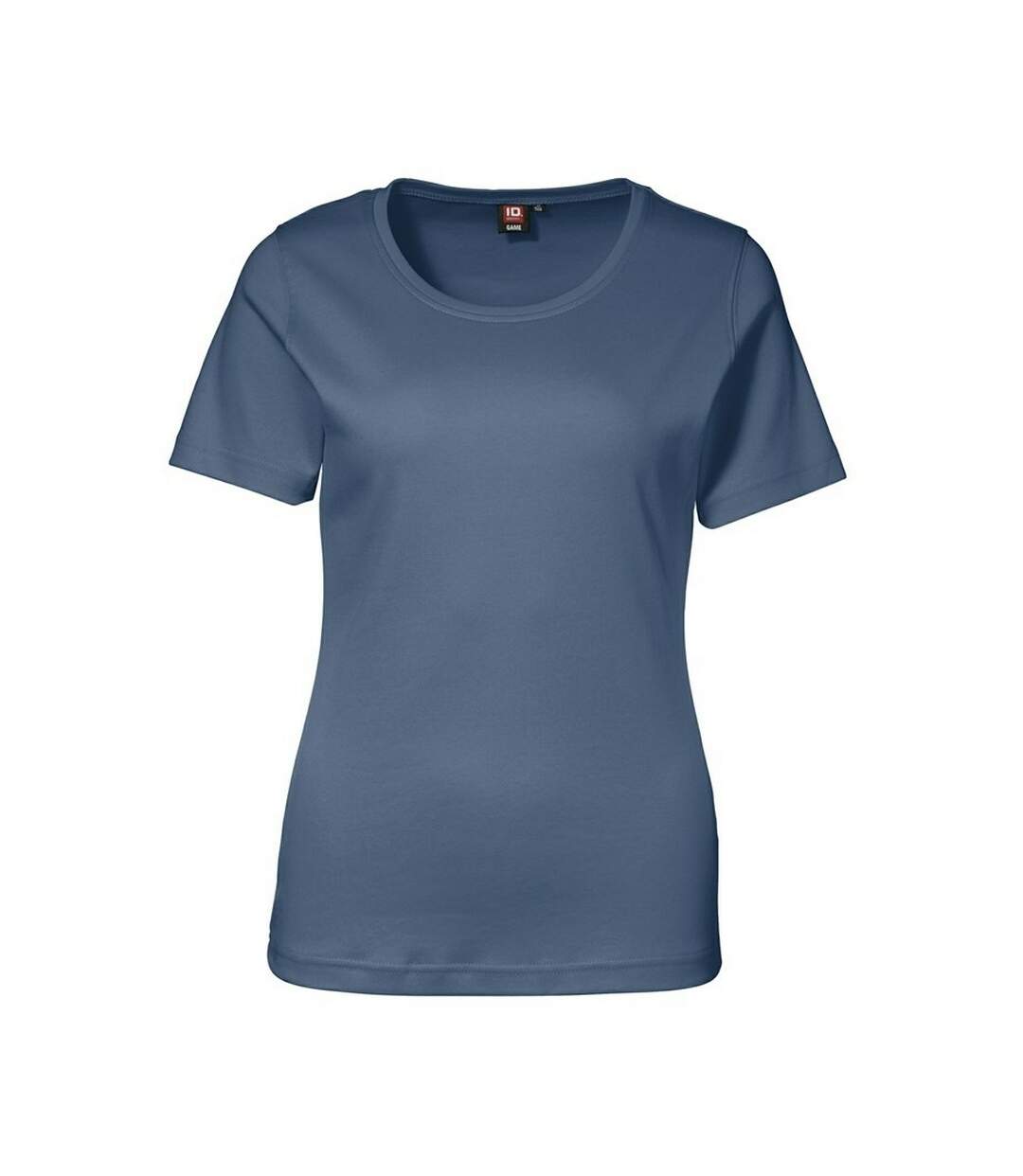 T-shirt uni à manches courtes coupe féminine femme indigo ID