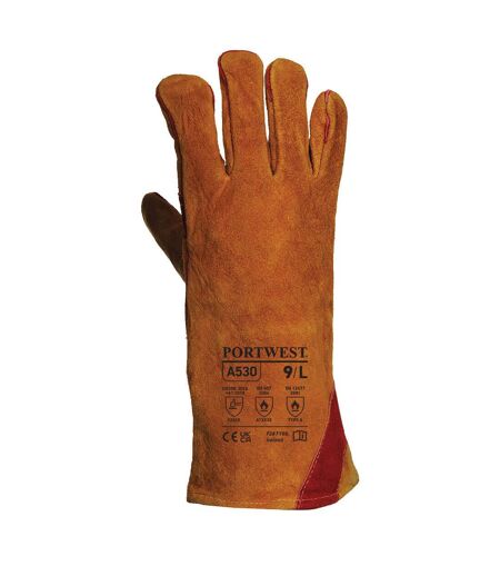 Unisex adult a530 reinforced leather welding gauntlets 3xl brown Portwest
