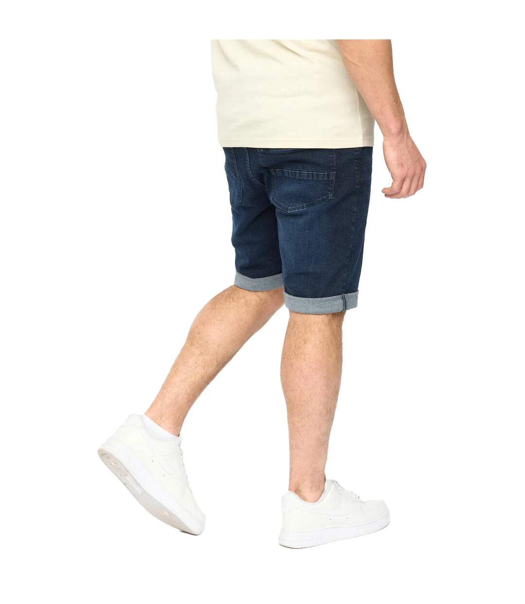 Mens Youlgreeve Denim Belted Shorts Dark Wash Crosshatch-4