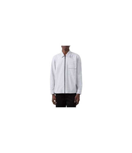 Mens Patterned Chest Pocket Overshirt Grey Boss