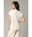 T-shirt ample à manches courtes et col V style ethnique 100% coton LOCKA-4