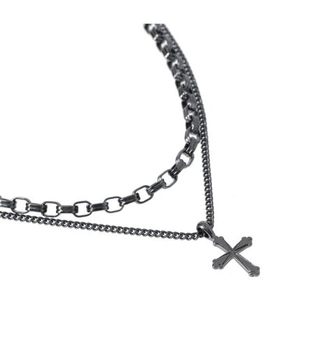 Layered Necklace One Size Black Fabric