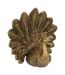 Statuette Oiseau Paon en Résine Wild Romance 27cm Doré-1