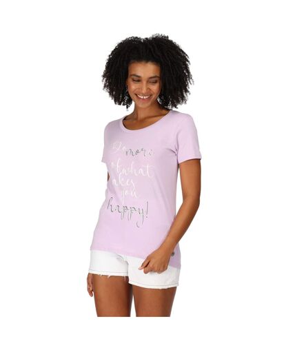 Regatta Womens/Ladies Filandra VII Text T-Shirt (Pastel Lilac) - UTRG8909