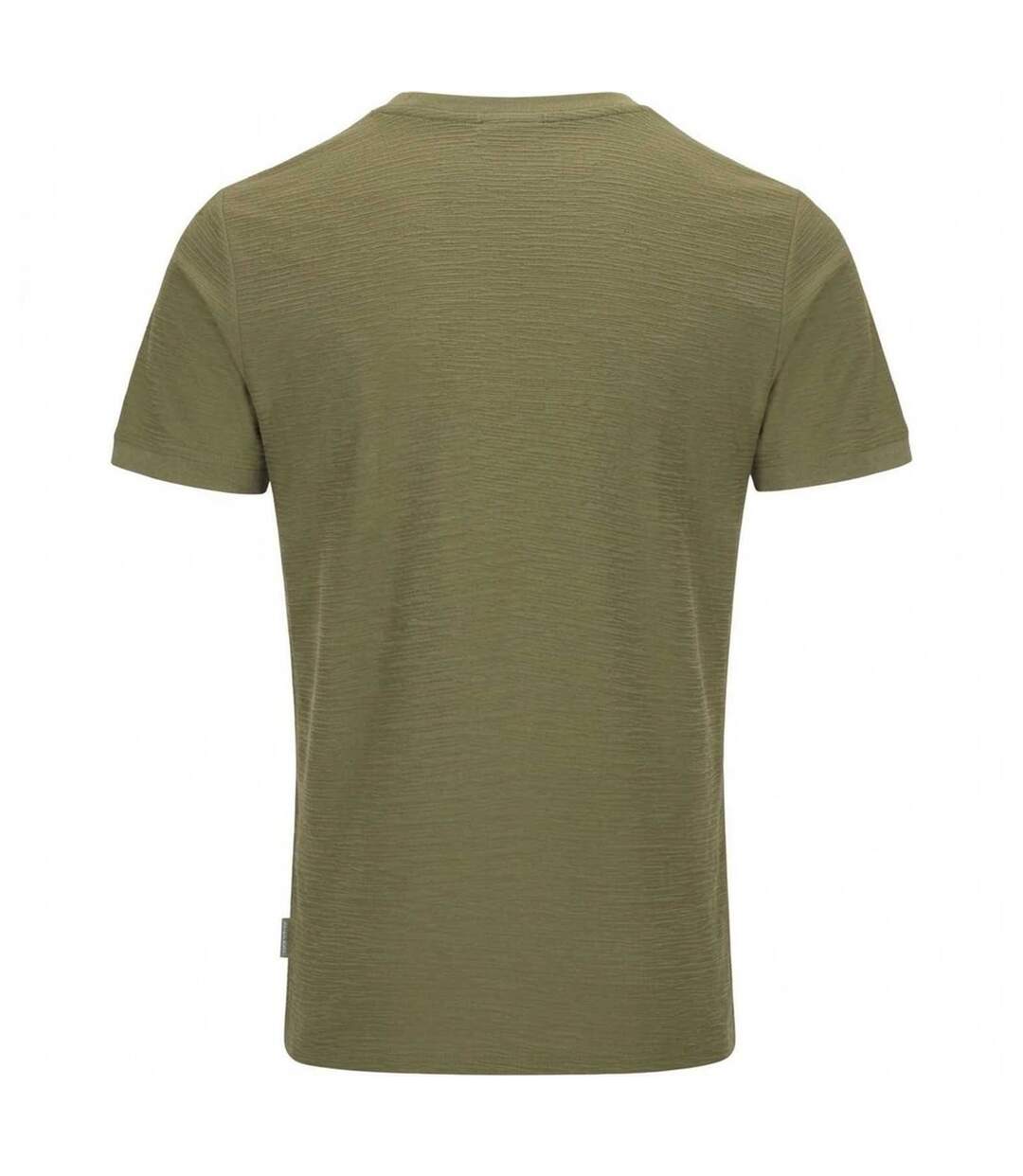 Mens Falkland Knitted T-shirt Khaki Green Threadbare-2