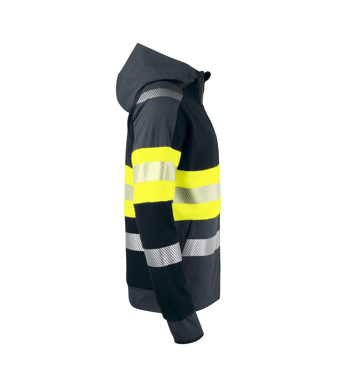 Mens hooded hi-vis work jacket yellow/black Projob-4