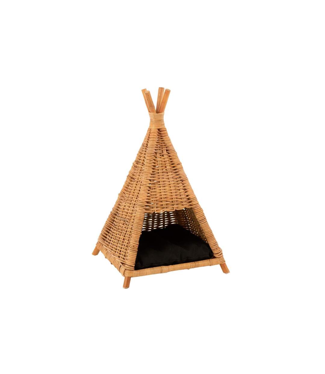 Tipi pour Chat en Rotin Coussin 72cm Jaune Miel-1