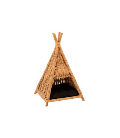 Tipi pour Chat en Rotin Coussin 72cm Jaune Miel