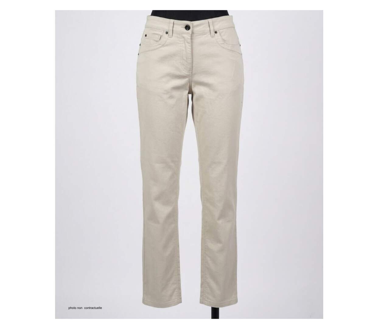 MAYFLOWER VICTORIA1 - Pantalon Femme Beige Stretch : élégance naturelle et confort absolu-3
