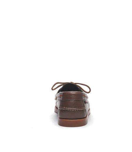 Mens Portland Martellato Full Grain Leather Boat Shoes Brown Cognac Gum Sebago