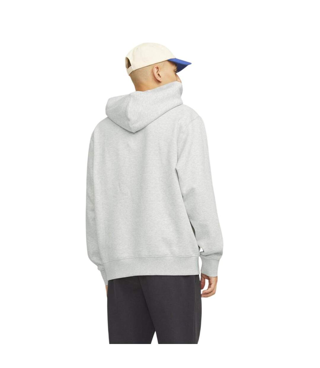 Mens Brushed Hoodie White Melange Jack And Jones-3