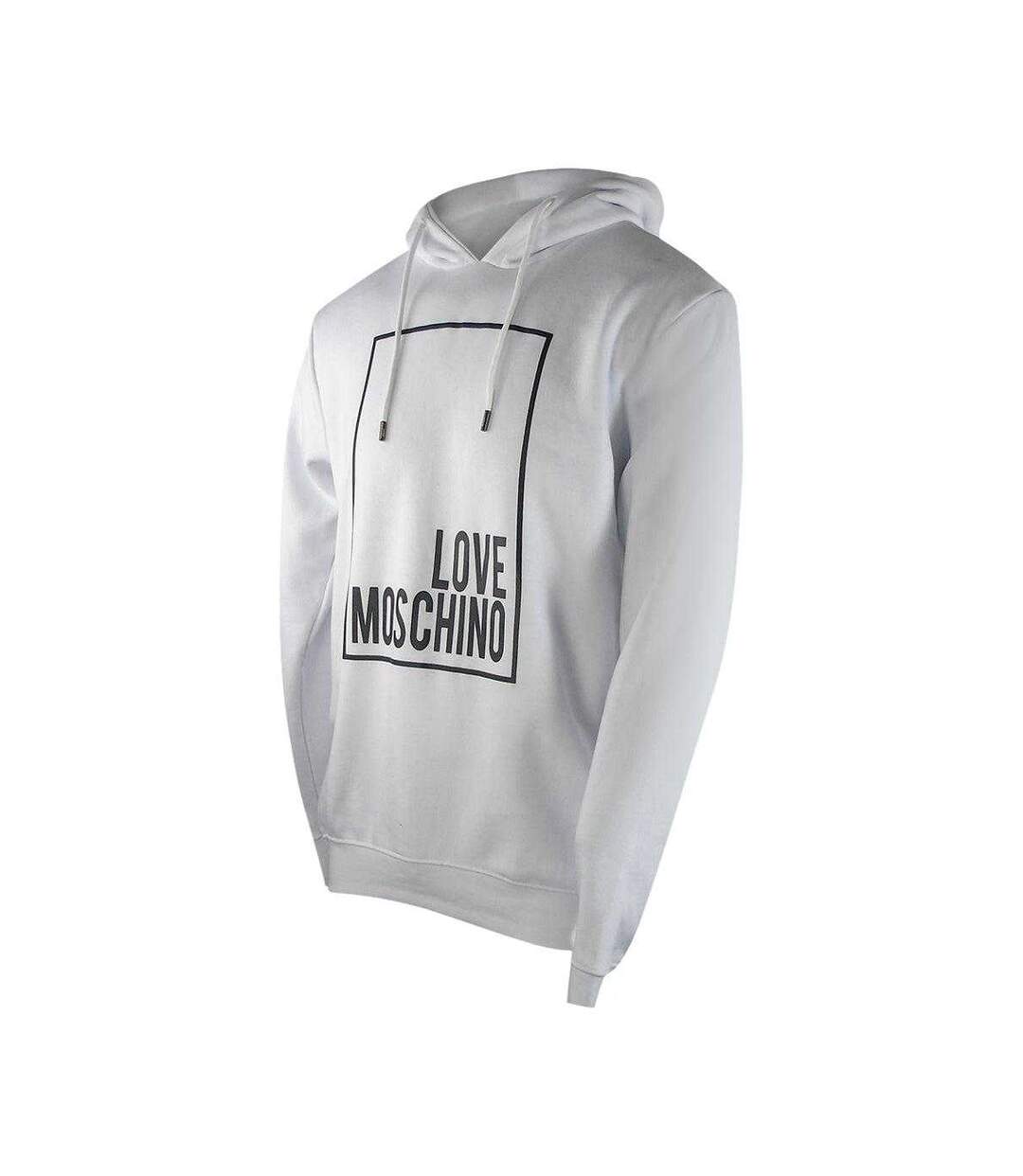 Sweat À Capuche Motif/style Logo Rectangulaire Femme Blanc Love Moschino-3