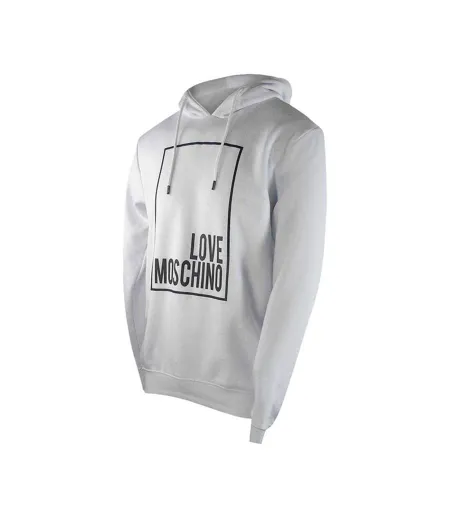 Sweat À Capuche Motif/style Logo Rectangulaire Femme Blanc Love Moschino