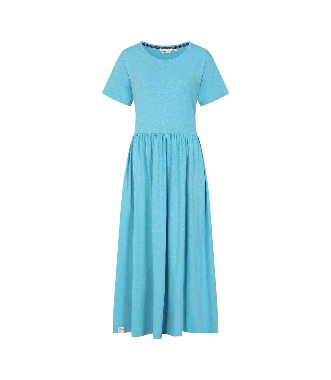 Womens/ladies Long Gathered Dress Spearmint Lazy Jacks-1