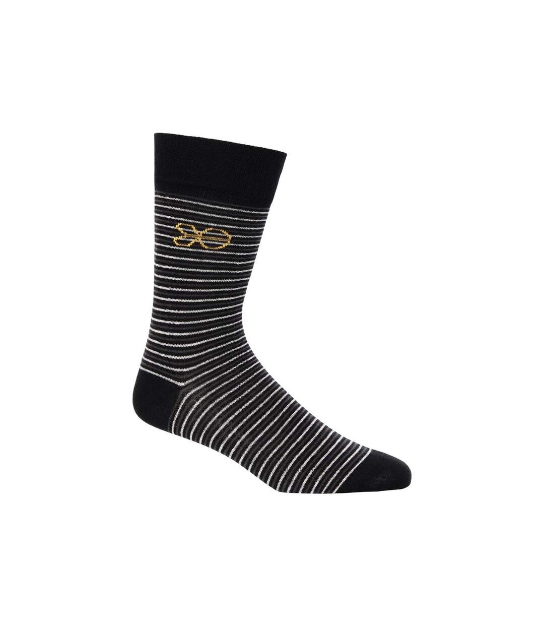 Pack of 5  Mens regaline crew socks  black Crosshatch-2