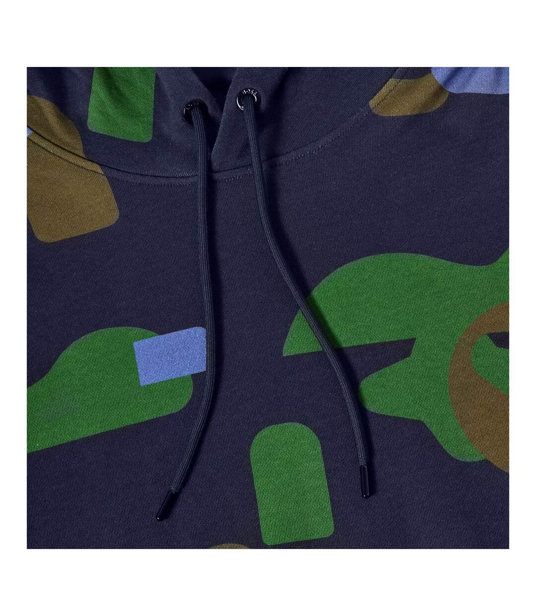 Sweat À Capuche Motif/style Camouflage Homme Bleu Foncé Boss-3