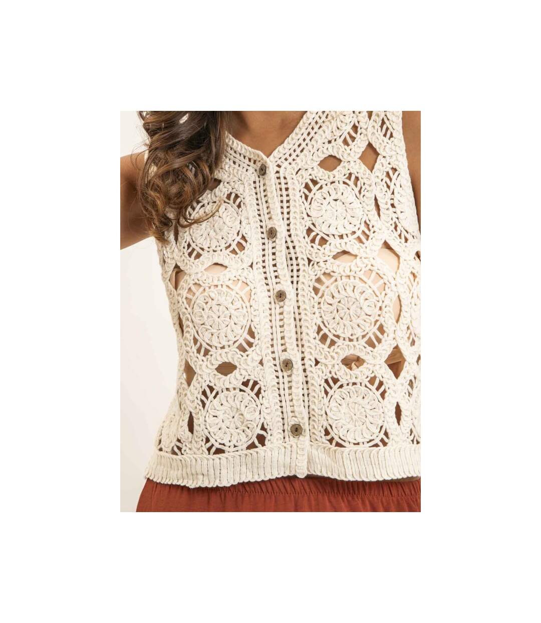 Gilet en crochet sans manches KAPADOCE - Dona X Lisa-3