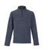 Mens newark grid eco friendly quarter zip fleece top navy Weird Fish