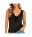 Débardeur femme brillant marron vero moda kanva waterfall-1