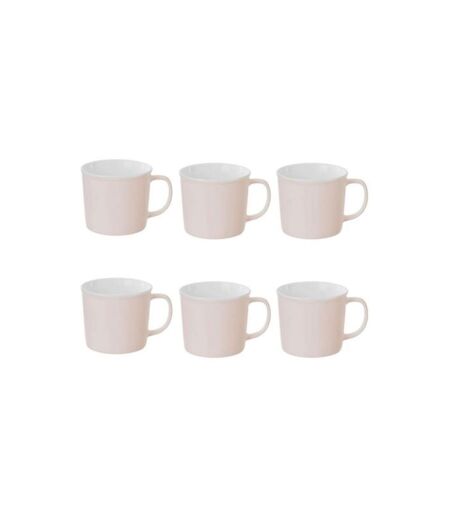 Lot de 6 Mugs en Porcelaine Nature 38cl Rose