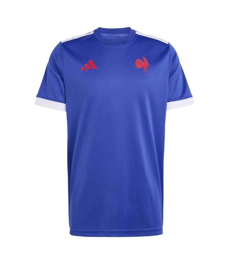 Haut De Rugby Manches Courtes Motif/style France 2025/2026 Adulte Bleu Adidas