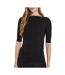 T-Shirt noir femme calvin klein jeans half supima boat-1