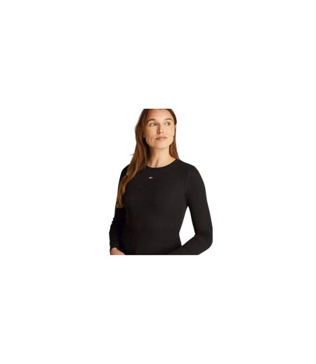 T-shirt Manches Longues Femme Noir Tommy Jeans