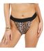 Womens/ladies Leopard Print High Leg Bikini Bottoms Black Brown Brave Soul-2