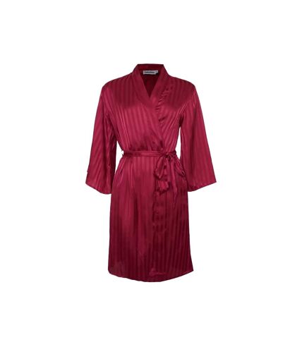 Debenhams Womens/Ladies Stripe Jacquard Robe (Wine) - UTDH5391