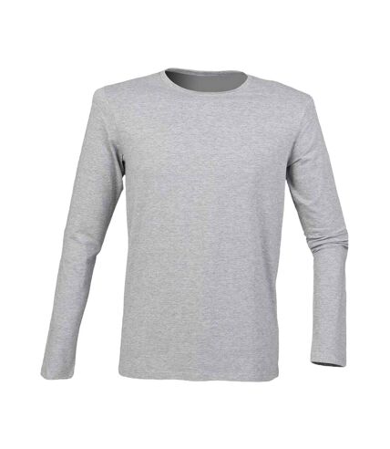 SF Men Mens Feel Good Heather Stretch Long-Sleeved T-Shirt (Gray) - UTPC5949