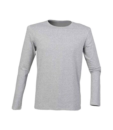 SF Men Mens Feel Good Heather Stretch Long-Sleeved T-Shirt (Gray)