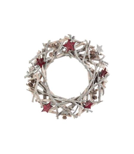 Couronne de Noël Première Étoile 32cm Gris