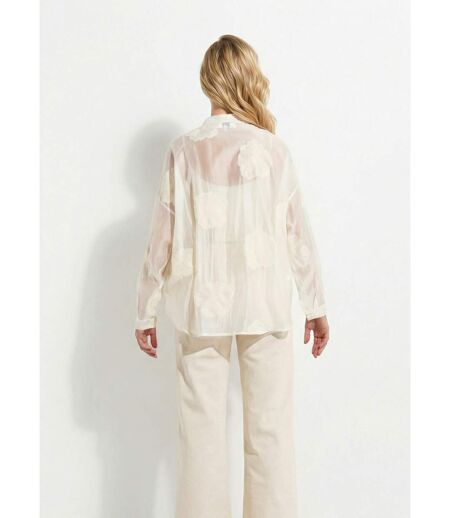 Chemisier en voile, broderies camelias